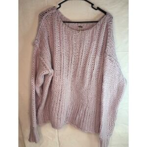 Free People Oversized Chunky Knit Sweater Lilac Purple XS